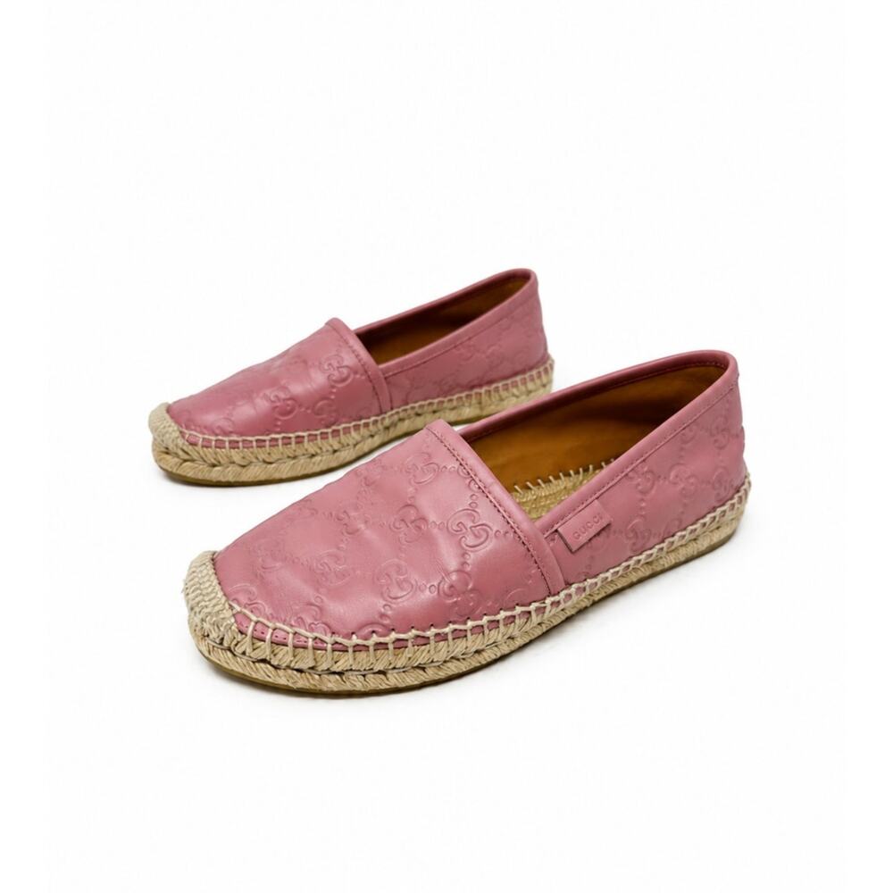 Gucci Guccissima Leather Espadrille Flats Womens Size EU 36.5